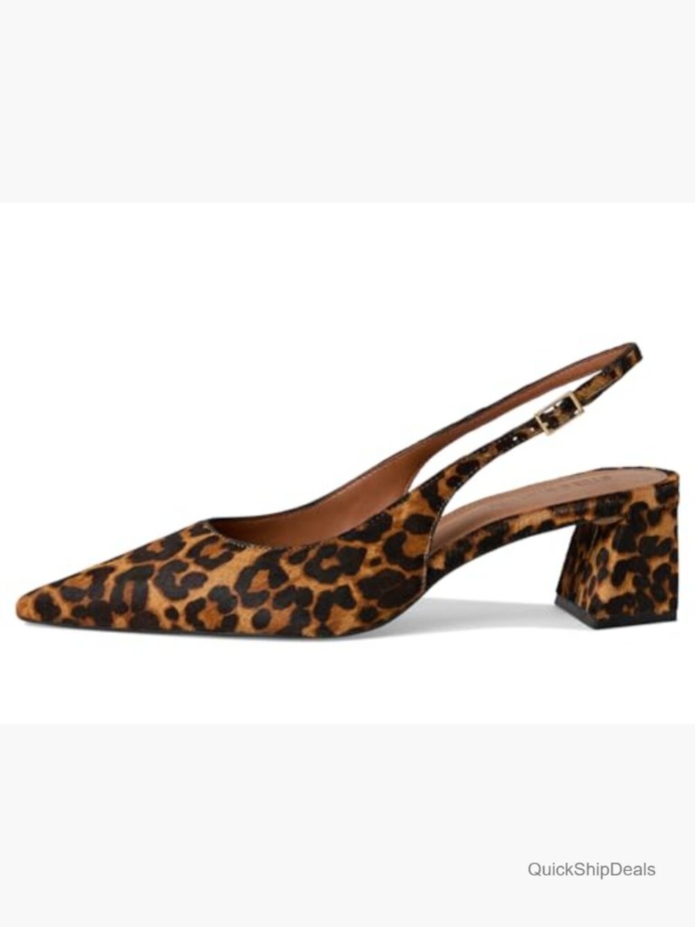 Block Heel PU Pump with Pull-On Closure - Picture 4 of 7